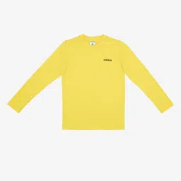 ADIDAS Boys Yellow Brand Logo Detail Round Neck T-shirt-picture-31