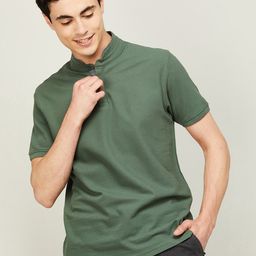 CODE by Lifestyle Band Collar Short Sleeves T-shirt-picture-31
