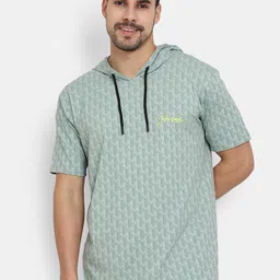 V-Mart Hooded Geometric Printed T-shirt-picture-54