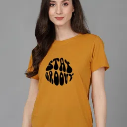 Adyavastram Typography Printed Round Neck Short Sleeves Cotton Regular T-shirt-image-70
