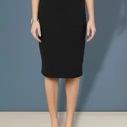 FITHUB Slim-Fit Pencil Knee Length Skirts-picture-16