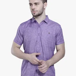Kuons Avenue Men Purple Smart Slim Fit Casual Shirt-picture-20