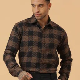 JAVINISHKA Relaxed Tailored Fit Checked Pure Cotton Casual Shirt image 1