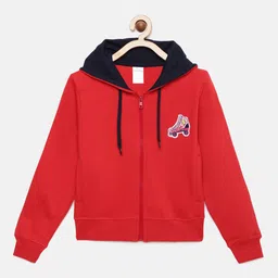 mackly Girls Red Hooded Sweatshirt-picture-27