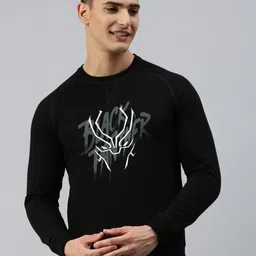 SPORTO Black Panther Printed Raglan Sleeves Cotton Pullover Sweatshirt-picture-24