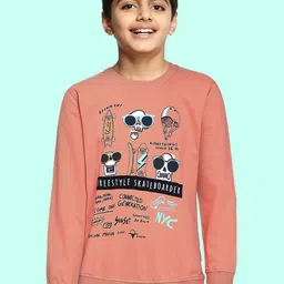 Gini and Jony Boys Peach-Coloured Printed Sweatshirt-picture-14