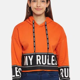 People Women Orange Printed Sweatshirt-picture-12