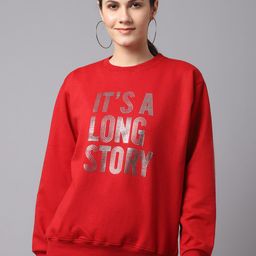 mack jonney VIMAL JONNEY Women Pack of 2 Red & Orange Printed Sweatshirts-picture-3