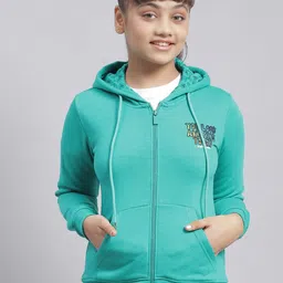 Monte Carlo Girls Typography Printed Hooded Front-Open Sweatshirt image 1