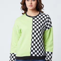 The Dry State Women Checked Cotton Sweatshirt-picture-39