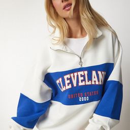 Happiness istanbul Mock Neck Long Sleeves Printed Pullover Sweatshirt-picture-24