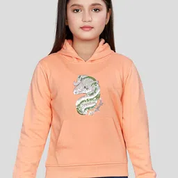 Peppermint Girls Printed Hooded Sweatshirt-image-1