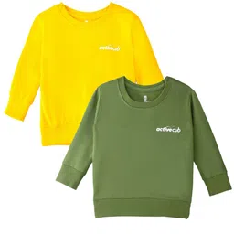 Cuddles for Cubs Pack of 2 Kids Green & Yellow Sweatshirt-picture-34