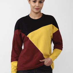 Van Heusen Woman Women Maroon Colourblocked Sweatshirt-picture-13