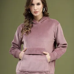plusS Pink Hooded Long Sleeves Pullover Sweatshirt-picture-27