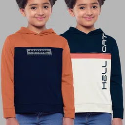 HELLCAT Girls Pack Of 2 Printed Hooded Cotton Sweatshirt-picture-27