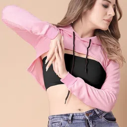 Divra Clothing Women Colourblocked Hooded Sweatshirt-image-12