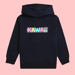 NUSYL Girls Kawaii Graphic Printed Hooded Fleece Sweatshirt-image-93