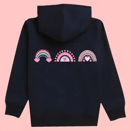 NUSYL Girls Graphic Printed Hooded Fleece Sweatshirt-image-9