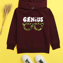NUSYL Unisex Kids Burgundy Hooded Sweatshirt-picture-25