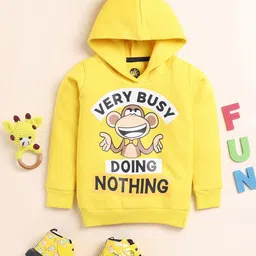 YK Girls Typography Printed Hooded Cotton Sweatshirt-image-45