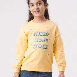 Ed-a-Mamma Girls Yellow Printed Sweatshirt-image-77