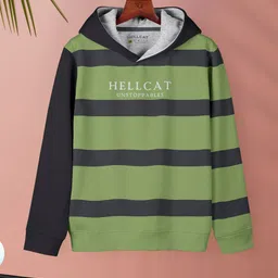 HELLCAT Girls Striped Hooded Sweatshirt-image-76