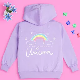 NUSYL Girls Unicorn Printed Hooded Sweatshirt-image-13