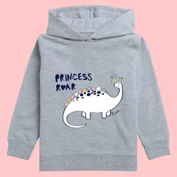 NUSYL Girls Dinosaur Printed Hooded Fleece Pullover Sweatshirt-picture-36