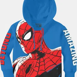 BONKIDS Boys Blue & Red Spider Man Printed Hooded Sweatshirt-picture-12