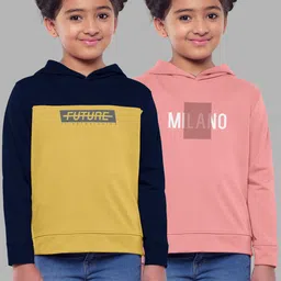 HELLCAT Girls Pack Of 2 Printed Hooded Cotton Sweatshirt-image-39