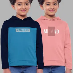 HELLCAT Girls Pack Of 2 Printed Hooded Cotton Sweatshirt-image-28