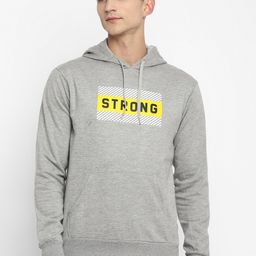 OFF LIMITS Men Grey Melange Cotton Hooded Sweatshirt-picture-36