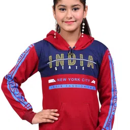 BAESD Girls Typography Printed Full Sleeve Cotton Hooded Sweatshirt-picture-34