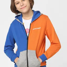 Jack & Jones Junior Boys Colourblocked Hooded Cotton Sweatshirt-picture-36