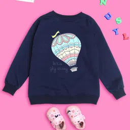 NUSYL Girls Graphic Printed Oversized Fleece Pullover-image-15