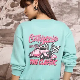 Tokyo Talkies Blue Graphic Printed Long Sleeves Relaxed Fit Sweatshirt-image-99