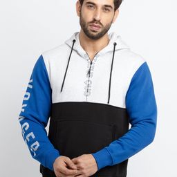 Status Quo Men White Colourblocked Cotton Sweatshirt-picture-31