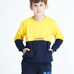 mackly Boys Yellow Colourblocked Sweatshirt-picture-14