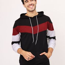 Leotude Striped Hooded Fleece Regular Fit Pullover-picture-12