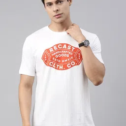 recast Men White Typography Printed Pure Cotton T-shirt-picture-46