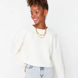 Trendyol Women Round Neck  Pullover Sweatshirt-picture-27