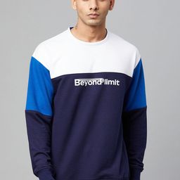Club York Men Navy Blue Colourblocked Sweatshirt-picture-33
