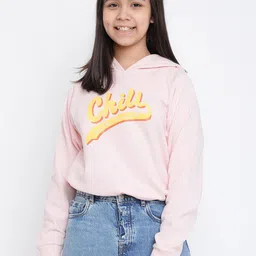 Lil Tomatoes Girls Pink Printed Hooded Sweatshirt-picture-22