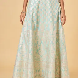 RANGMANCH BY PANTALOONS Ethnic Motifs Woven Design Flared Maxi Skirt-picture-36