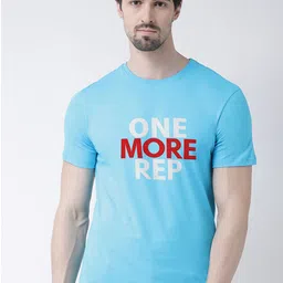 Friskers Men Turquoise Blue Typography Printed Applique T-shirt-picture-36