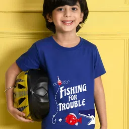 NUSYL Boys Blue Printed Cotton T-shirt-picture-26