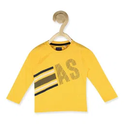 Allen Solly Junior Boys Yellow Typography Printed T-shirt-picture-22