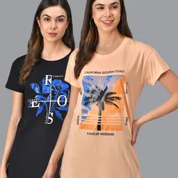 Christy World Pack Of 2 Graphic Printed Longline T-shirts-picture-20