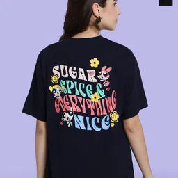 Fabflee Pack of 2 Printed Cotton Oversized T-shirt image 1